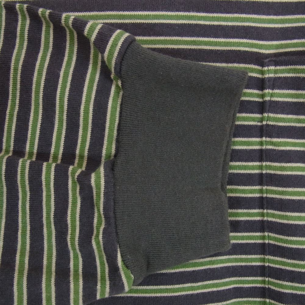 marka マーカ M23A-15CS01C BORDER TEE L/S ボーダー Tシャツ ロングスリーブ ロンT 長袖 グリーン系 チャコールグレー系 2【中古】