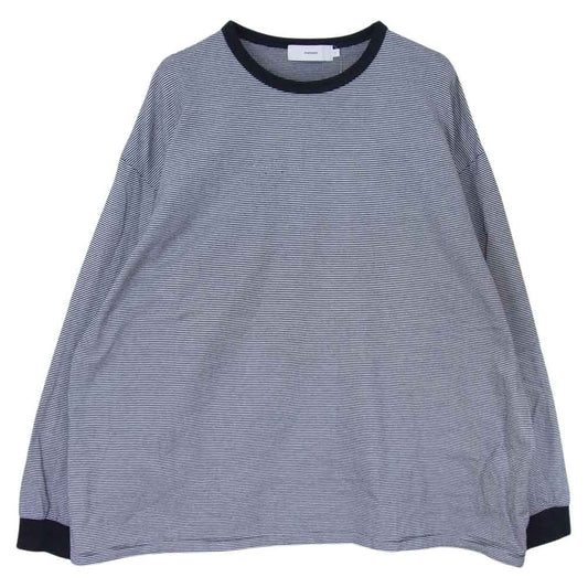 GRAPHPAPER グラフペーパー 23SS GU231-70322B Narrow Border L/S Tee ナロー ボーダー Tシャツ ロングスリーブ ロンT 長袖 ネイビー系 ホワイト系 2【中古】