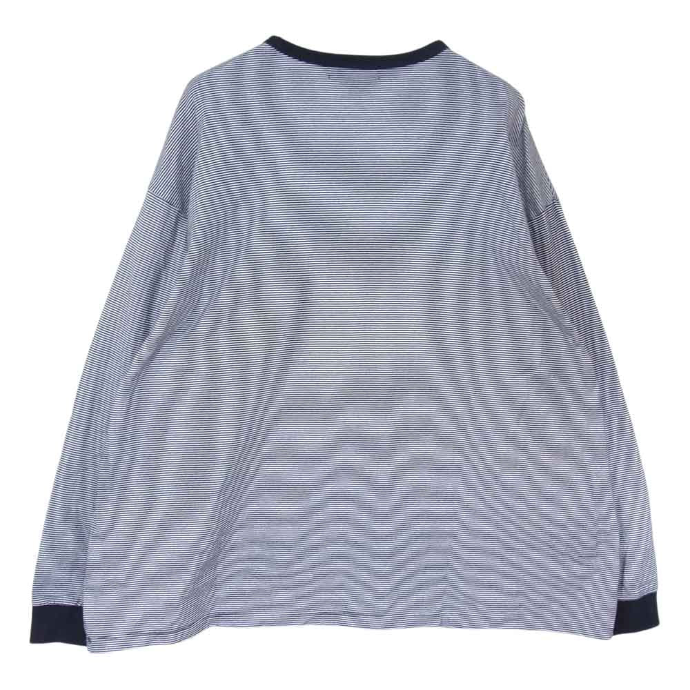 GRAPHPAPER グラフペーパー 23SS GU231-70322B Narrow Border L/S Tee ナロー ボーダー Tシャツ ロングスリーブ ロンT 長袖 ネイビー系 ホワイト系 2【中古】