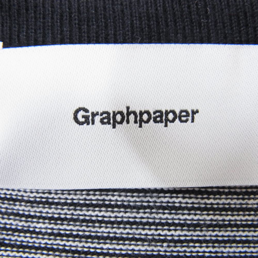 GRAPHPAPER グラフペーパー 23SS GU231-70322B Narrow Border L/S Tee ナロー ボーダー Tシャツ ロングスリーブ ロンT 長袖 ネイビー系 ホワイト系 2【中古】
