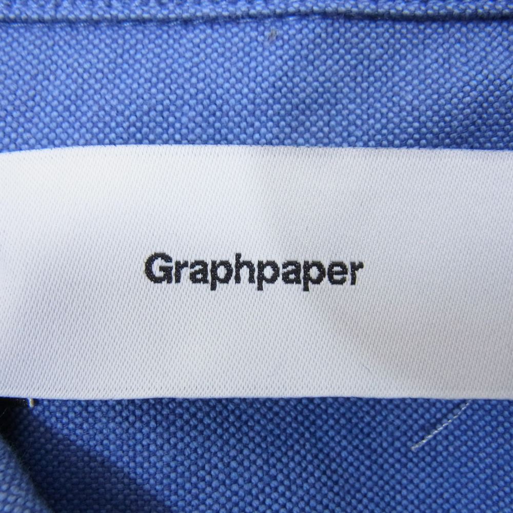GRAPHPAPER グラフペーパー 23SS GM232-50026B Oxford S/S Oversized B.D Pullover Shirt オックスフォード オーバーサイズ ボタンダウン プルオーバー シャツ 半袖 ブルー系 F【中古】
