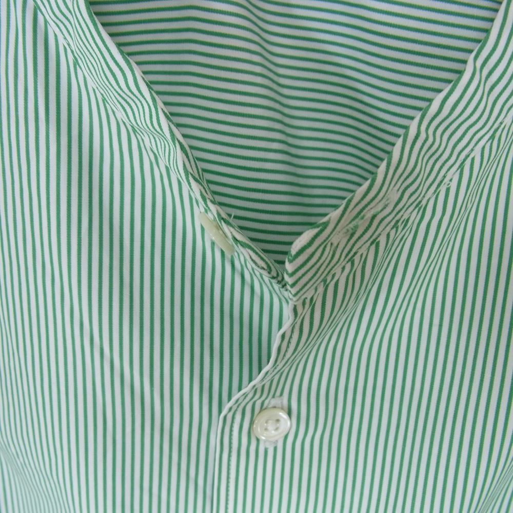 GRAPHPAPER グラフペーパー 22AW GM224-50022 × THOMAS MASON トーマスメイソン for GP L/S Oversized Band Collar Shirt オーバーサイズ バンドカラー シャツ ストライプ 長袖 グリーン系 ホワイト系 F【中古】