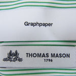 GRAPHPAPER グラフペーパー 22AW GM224-50022 × THOMAS MASON トーマスメイソン for GP L/S Oversized Band Collar Shirt オーバーサイズ バンドカラー シャツ ストライプ 長袖 グリーン系 ホワイト系 F【中古】