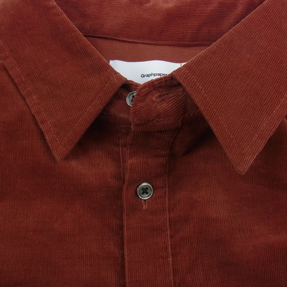GRAPHPAPER グラフペーパー 22AW GM223-50153 Suvin Corduroy Regular Collar York Sleeve Shirt スヴィン コーデュロイ レギュラーカラー ヨーク スリーブ シャツ 長袖 ブラウン系 F【中古】