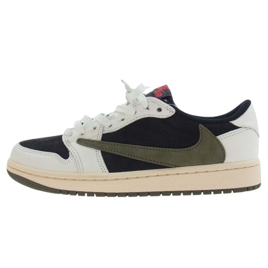 NIKE ナイキ DZ4137-106 × Travis Scott トラヴィス スコット WMNS Air Jordan 1 AJ1 Low OG Medium Olive ウィメンズ エアジョーダン1 ロー スニーカー ブラック系 24cm【新古品】【未使用】【中古】