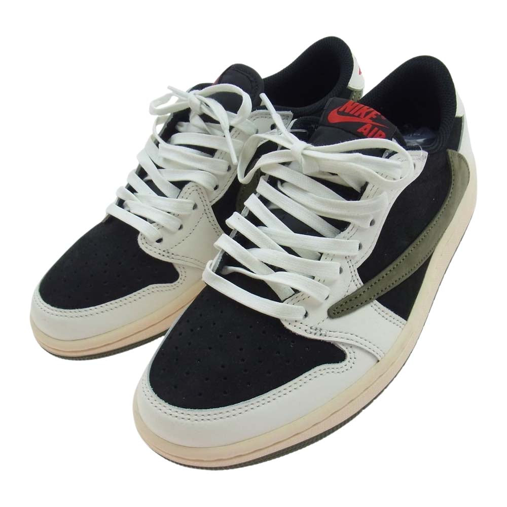 NIKE ナイキ DZ4137-106 × Travis Scott トラヴィス スコット WMNS Air Jordan 1 AJ1 Low OG Medium Olive ウィメンズ エアジョーダン1 ロー スニーカー ブラック系 24cm【新古品】【未使用】【中古】