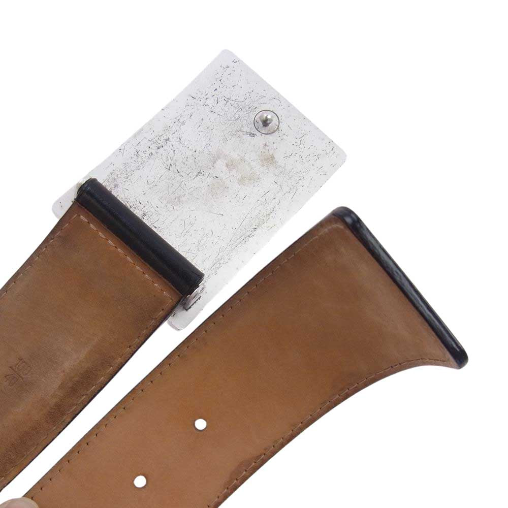 LOUIS VUITTON ルイ・ヴィトン LB0015 サンチュール レザー スクエア バックル ベルト ブラック系【中古】