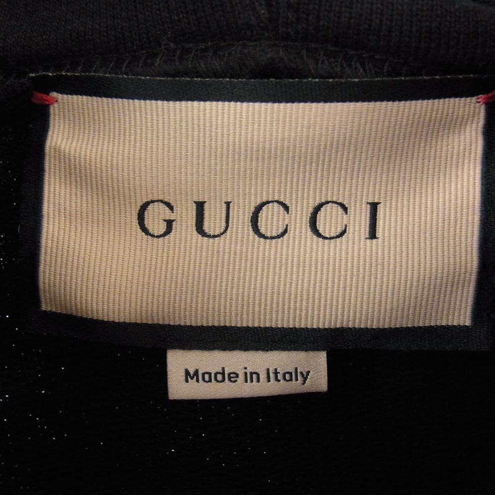 GUCCI グッチ 23AW 681210 XJDV3 ミラー プリント ジャージー スウェット シャツ パーカー フーディ ブラック系 M【美品】【中古】