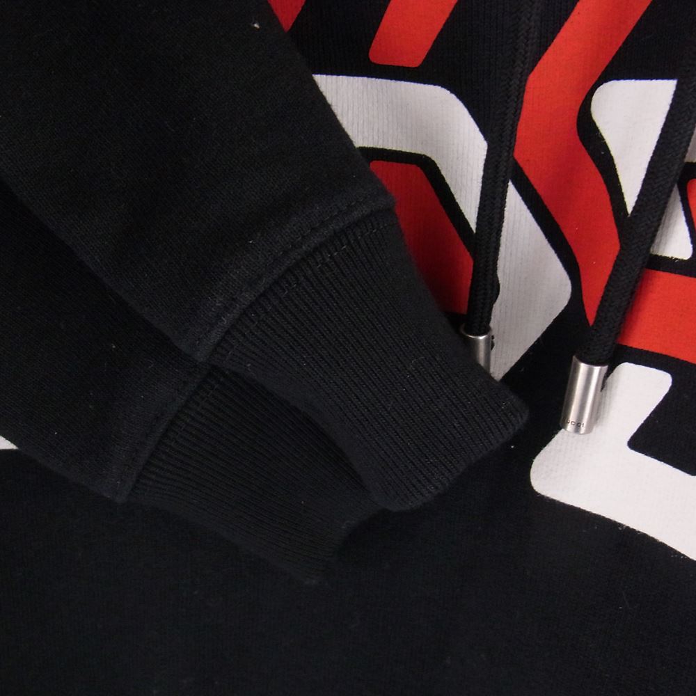 GUCCI グッチ 23AW 681210 XJDV3 ミラー プリント ジャージー スウェット シャツ パーカー フーディ ブラック系 M【美品】【中古】