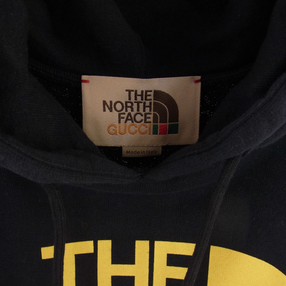 GUCCI グッチ 21SS 651724 XJDCM × THE NORTHFACE Logo Print Pullover Parka  ザ ノースフェイス ロゴ プルオーバー パーカー ブラック系 M【美品】【中古】