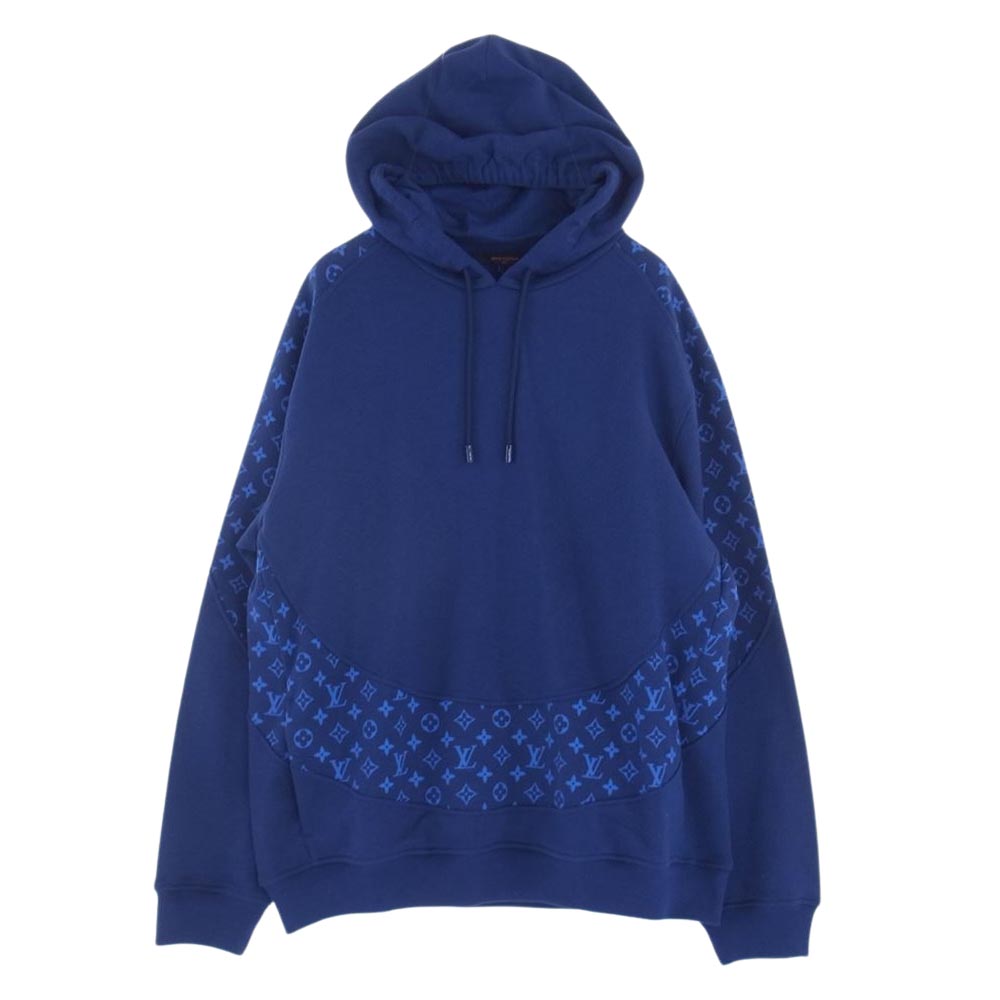 LOUIS VUITTON ルイ・ヴィトン 22AW 1AA4I8 モノグラム サークルカット フーディ パーカー ブルー系 XL【美品】【中古】