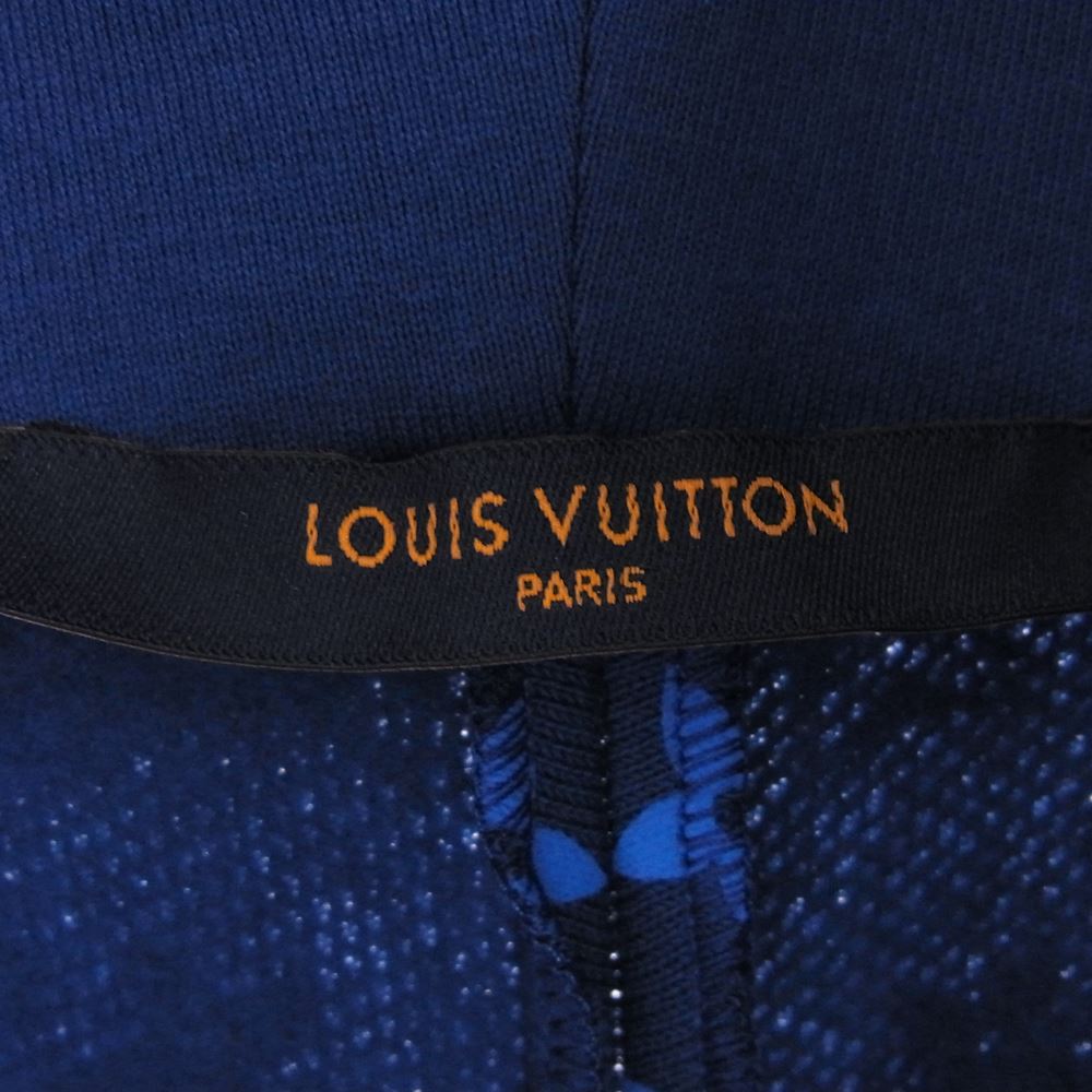 LOUIS VUITTON ルイ・ヴィトン 22AW 1AA4I8 モノグラム サークルカット フーディ パーカー ブルー系 XL【美品】【中古】