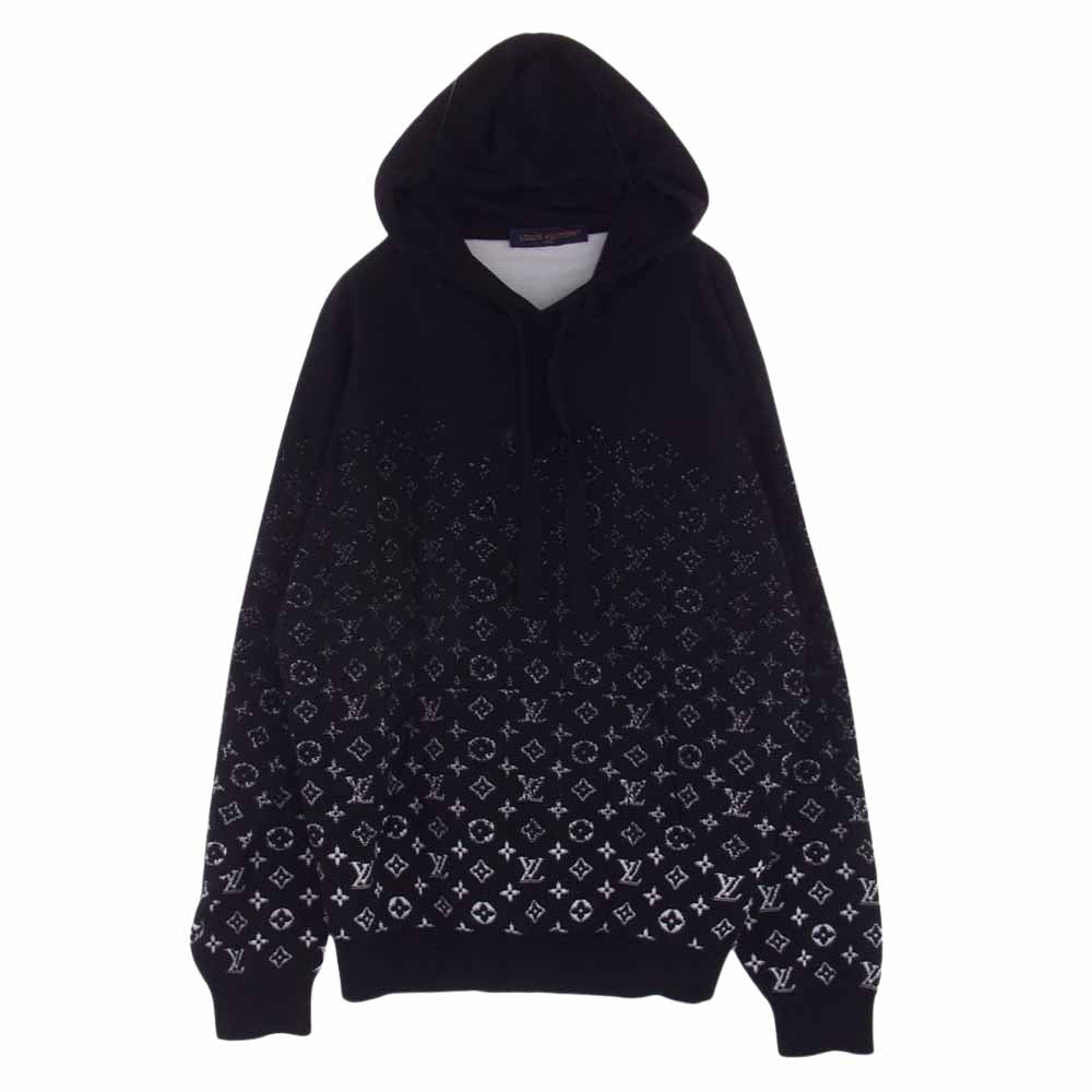 LOUIS VUITTON ルイ・ヴィトン 23SS モノグラム グラディエント フーディ ニット プルオーバー パーカー ブラック系 XL【美品】【中古】