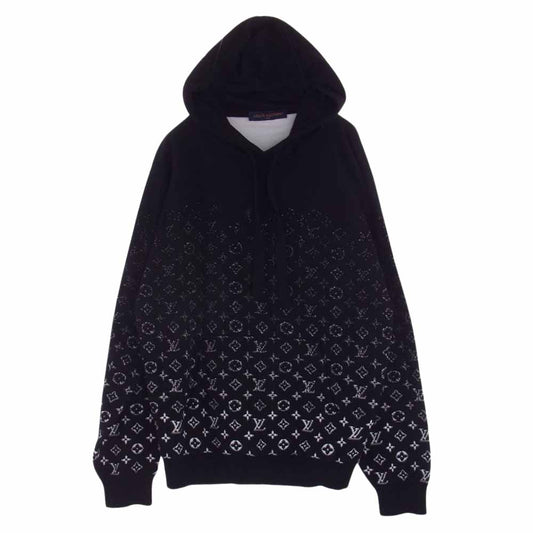 LOUIS VUITTON ルイ・ヴィトン 23SS モノグラム グラディエント フーディ ニット プルオーバー パーカー ブラック系 XL【美品】【中古】