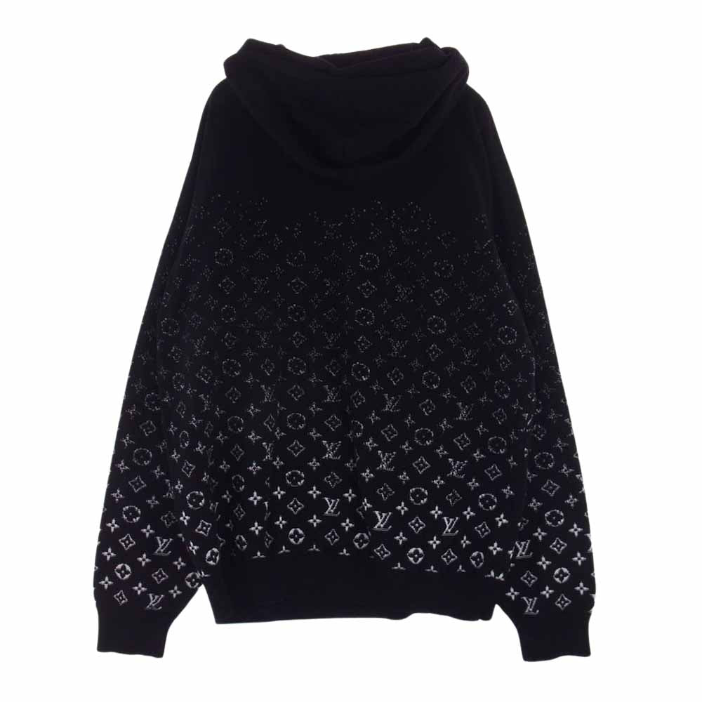 LOUIS VUITTON ルイ・ヴィトン 23SS モノグラム グラディエント フーディ ニット プルオーバー パーカー ブラック系 XL【美品】【中古】