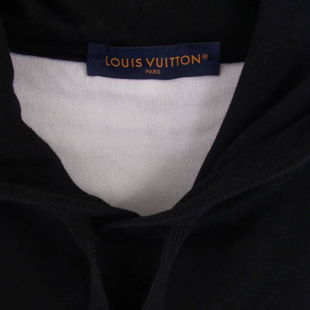 LOUIS VUITTON ルイ・ヴィトン 23SS モノグラム グラディエント フーディ ニット プルオーバー パーカー ブラック系 XL【美品】【中古】