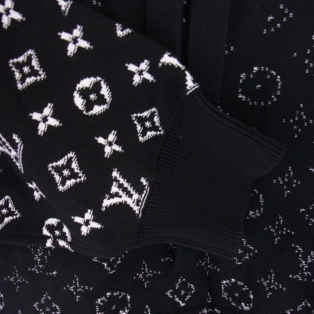 LOUIS VUITTON ルイ・ヴィトン 23SS モノグラム グラディエント フーディ ニット プルオーバー パーカー ブラック系 XL【美品】【中古】