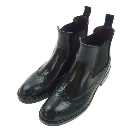 ZUCCa ズッカ ウイングチップ レインシューズ サイドゴアブーツ ブラック系 M【中古】