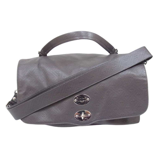 ZANELLATO ザネラート POSTINA M+ 3WAY ショルダーバッグ グレー系【中古】