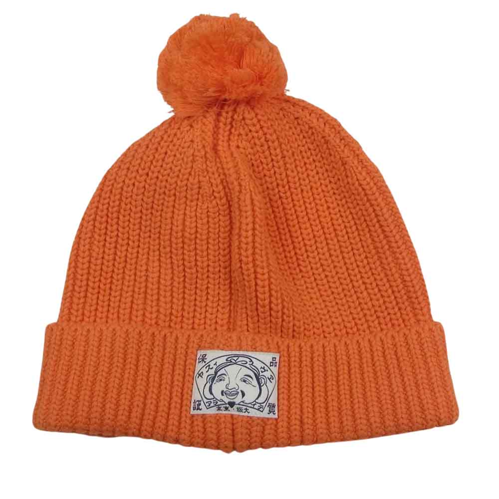 EVISU エヴィス 山ちゃん帽 ニット キャップ オレンジ系【中古】