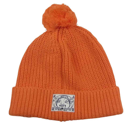 EVISU エヴィス 山ちゃん帽 ニット キャップ オレンジ系【中古】