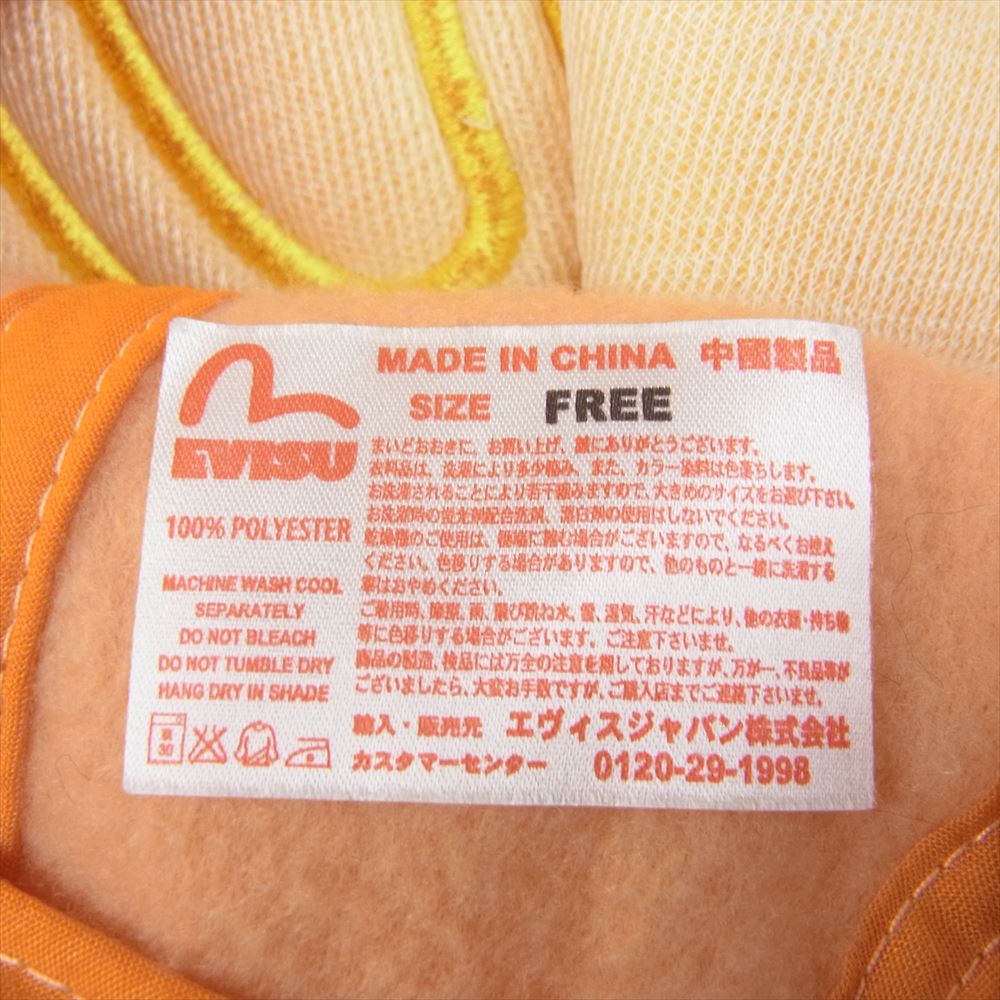 EVISU エヴィス カモメ ペイント フリース キャップ オレンジ系 F【中古】
