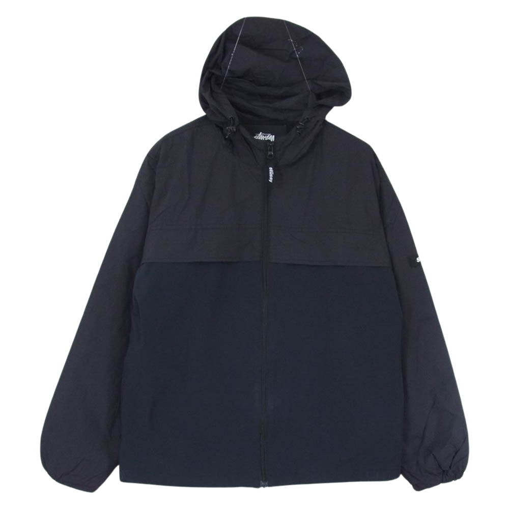 STUSSY ステューシー ナイロン ジップ フーディ ジャケット ブラック系 S【中古】