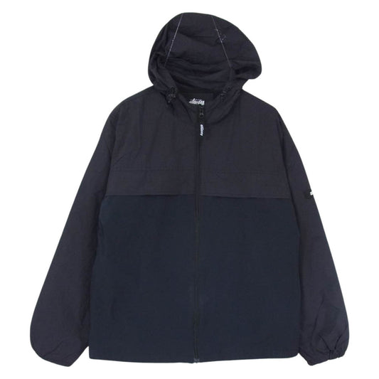 STUSSY ステューシー ナイロン ジップ フーディ ジャケット ブラック系 S【中古】