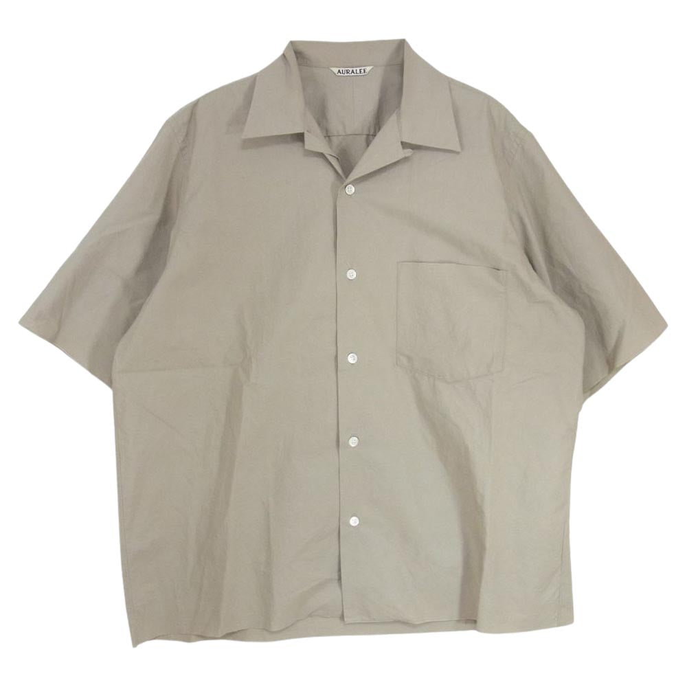 トップスAURALEE オーラリー半袖オープンカラーシャツ ベージュ　size 4