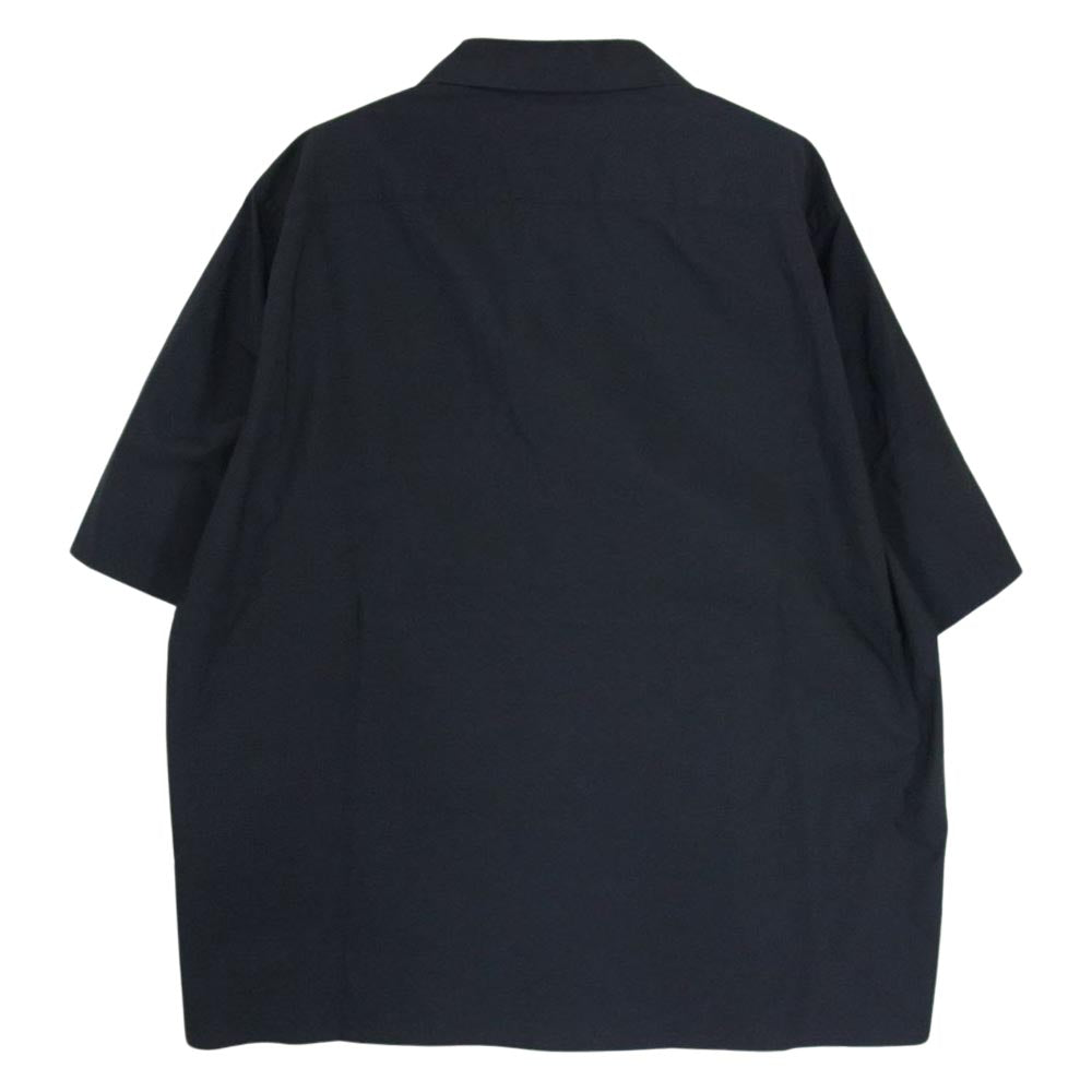 AURALEE オーラリー A8SS02WC SELVEDGE WEATHER CLOTH HALF SLEEVED SHIRTS オープンカラー 半袖  シャツ 黒 ブラック系 3【中古】