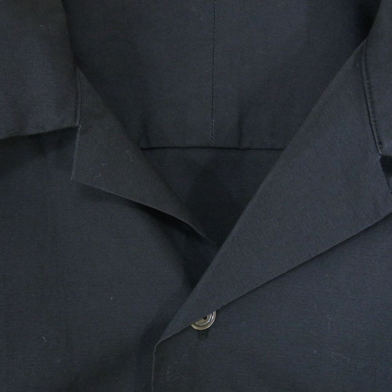 AURALEE オーラリー A8SS02WC SELVEDGE WEATHER CLOTH HALF SLEEVED SHIRTS オープンカラー 半袖  シャツ 黒 ブラック系 3【中古】