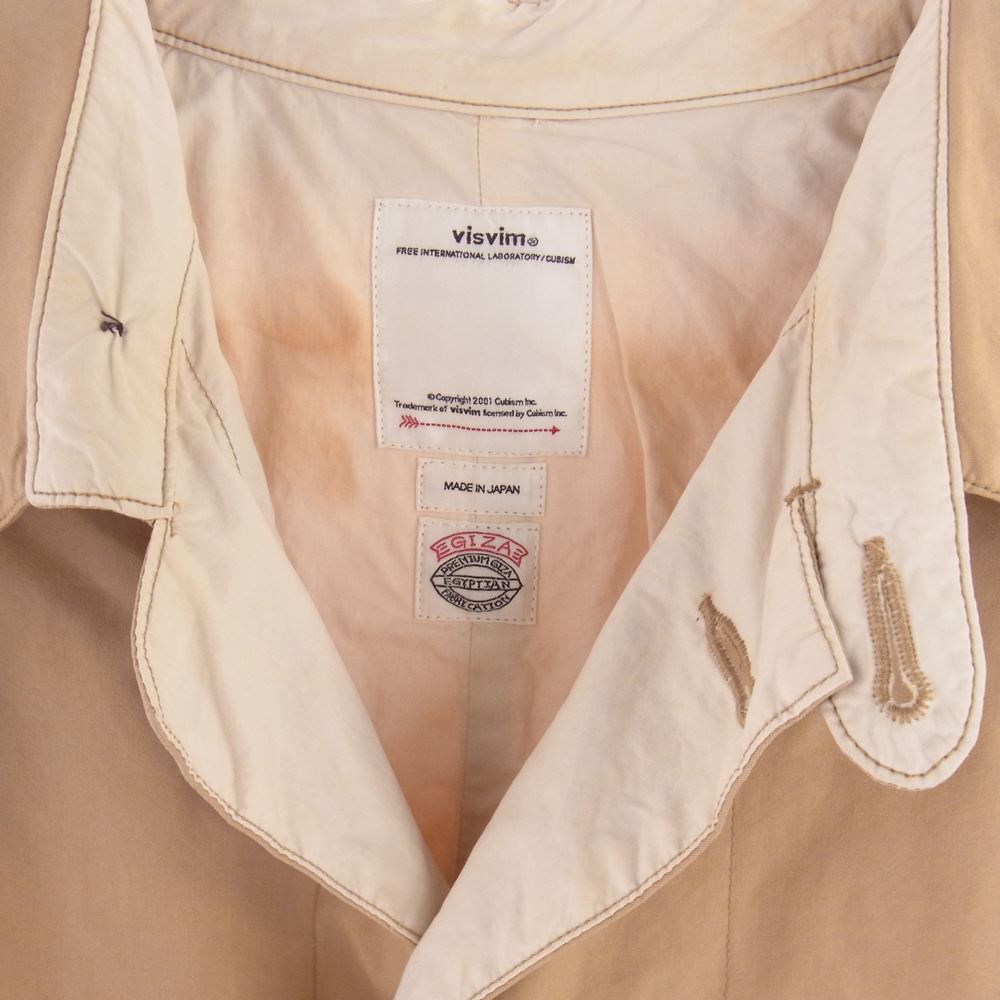 VISVIM ビズビム 18AW 0118205013015 GREASE MONKEY COAT GIZA C/NY ステンカラーコート ライトブラウン系 １【中古】