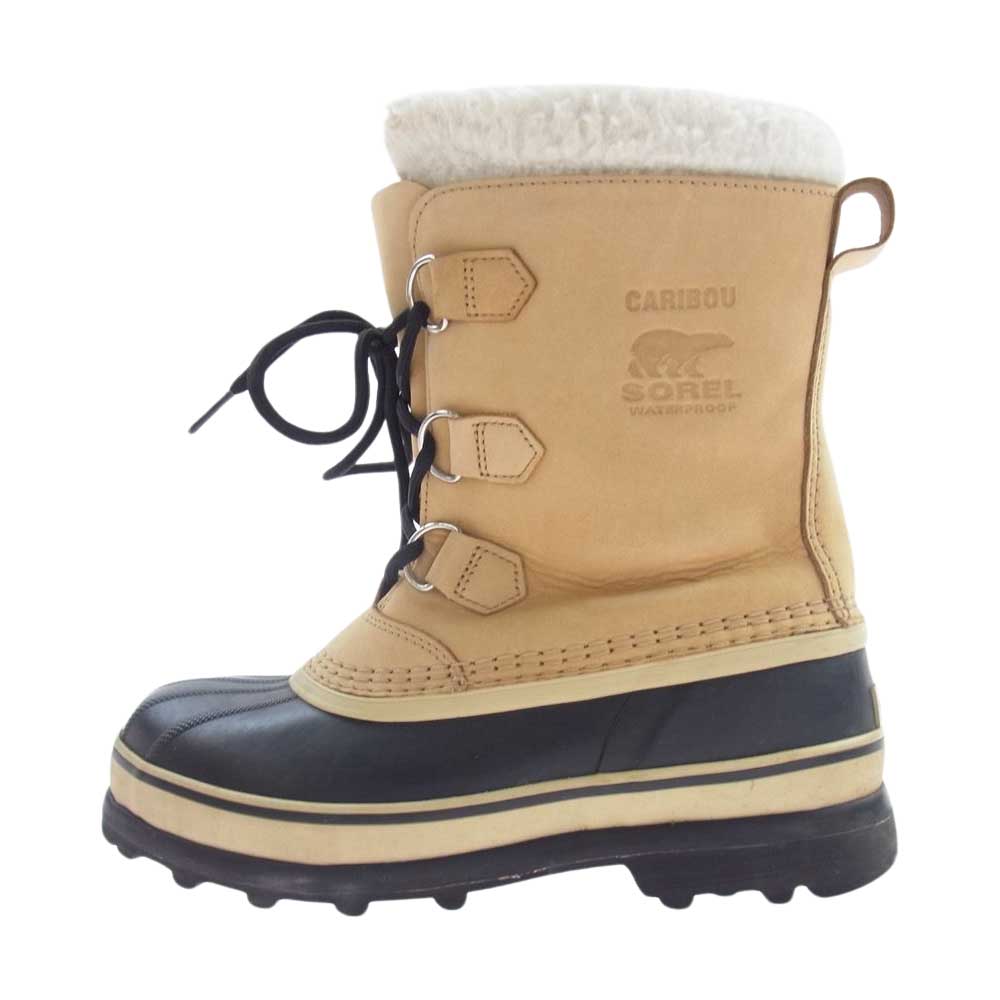 ソレル NM1000 CARIBOU カリブー ウォータープルーフ スノー ブーツ ベージュ系 ブラック系 24cm【中古】