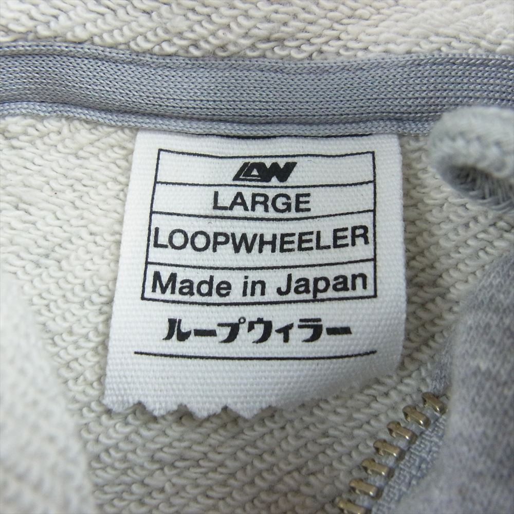 LOOPWHEELER ループウィラー ネックウォーマー付き ジップ パーカー グレー系 L【中古】