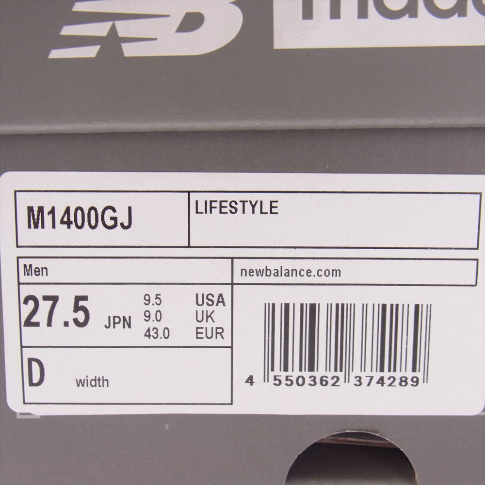 NEW BALANCE ニューバランス M1400GJ M1400 スエード メッシュ スニーカー グレー系 27.5cm【美品】【中古】