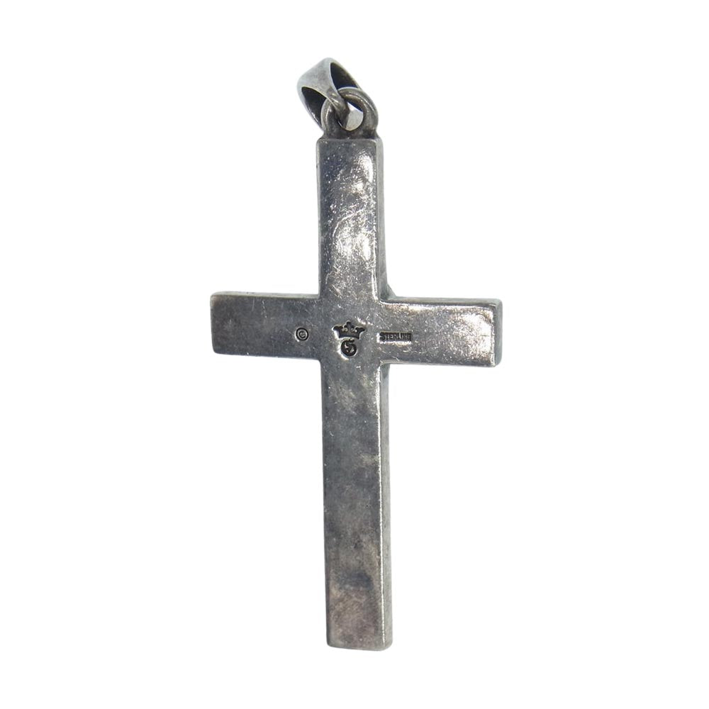 GABOR ガボール Skull On Plain Cross Pendant Quarter スカルオン プレーンクロス ペンダントトップ シルバー系【中古】