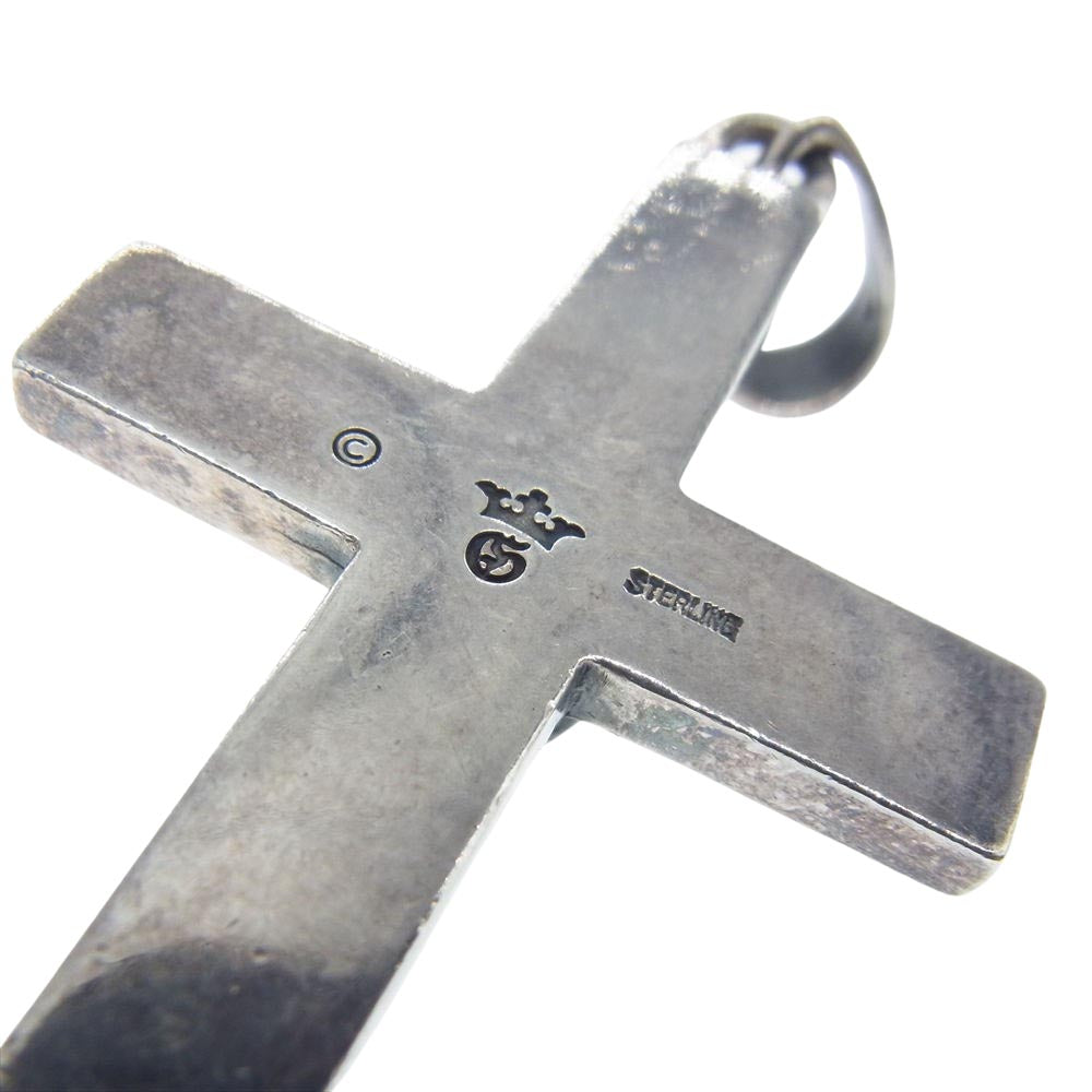 GABOR ガボール Skull On Plain Cross Pendant Quarter スカルオン プレーンクロス ペンダントトップ シルバー系【中古】