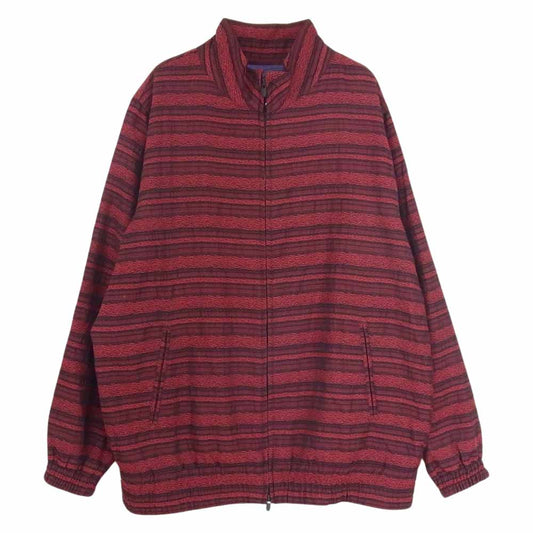 Needles ニードルス J0125 ウール ボーダー ジャガード トラック ジャケット レッド系 M【中古】