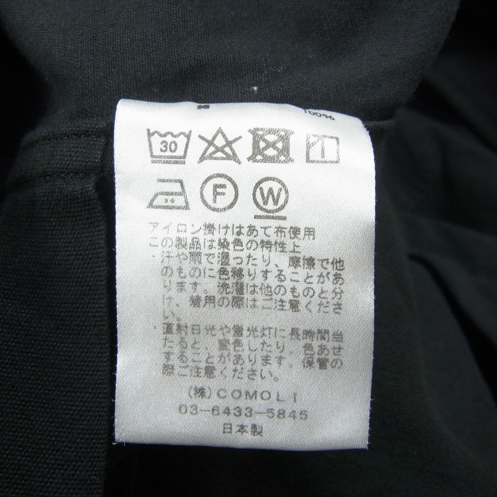 COMOLI コモリ 23AW Y03-03005 製品染 テーラード ジャケット ブラック系 2【新古品】【未使用】【中古】
