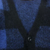 HYSTERIC GLAMOUR ヒステリックグラマー 0243ND07 Vネック モヘア チェック ガール刺繍 カーディガン ブラック系 ブルー系 L【中古】