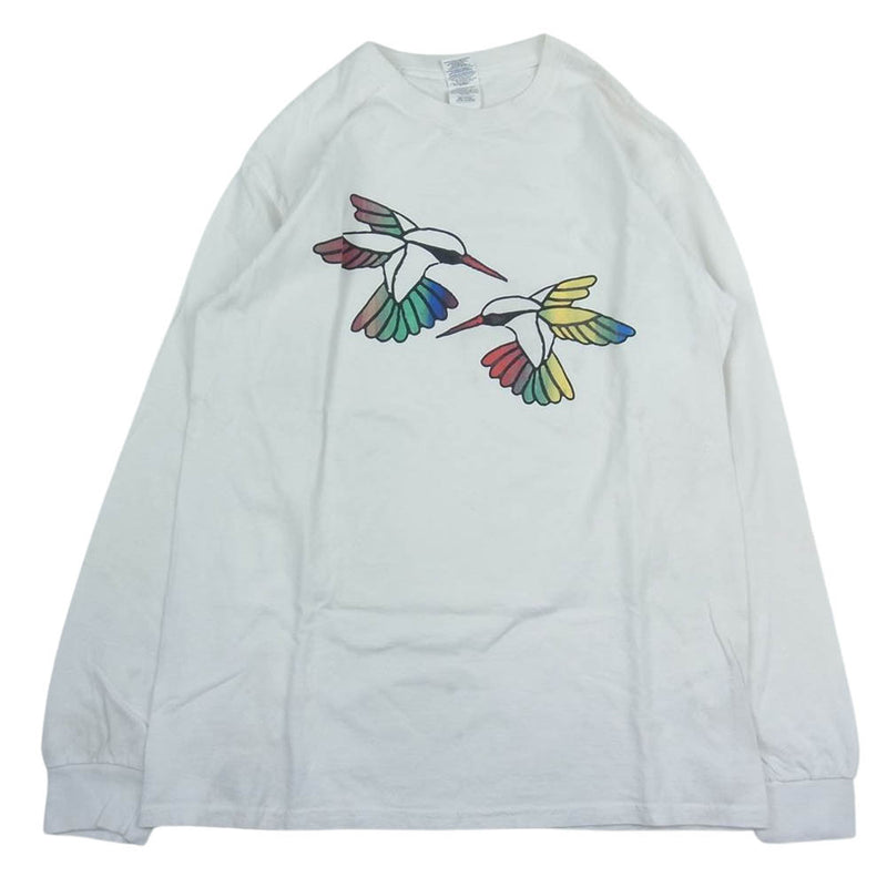 ティーアールサスペンション Humming Bird Print L/S Tee ハミングバード プリント 長袖 Tシャツ ホワイト系 M【中古】