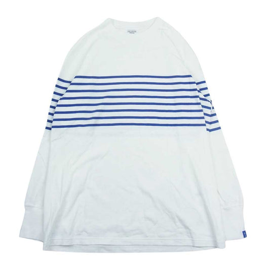 LOOPWHEELER ループウィラー ボーダー 長袖 Tシャツ ホワイト系 M【中古】