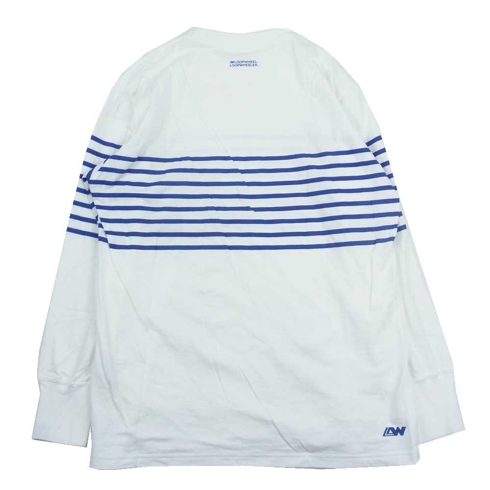 LOOPWHEELER ループウィラー ボーダー 長袖 Tシャツ ホワイト系 M【中古】