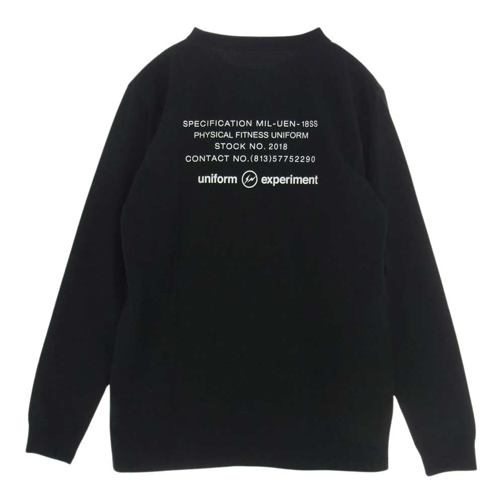 uniform experiment ユニフォームエクスペリメント UE-180070 L/S UEN PHYSICAL FITNESS TEE プリント 長袖 Tシャツ ブラック系 2【中古】
