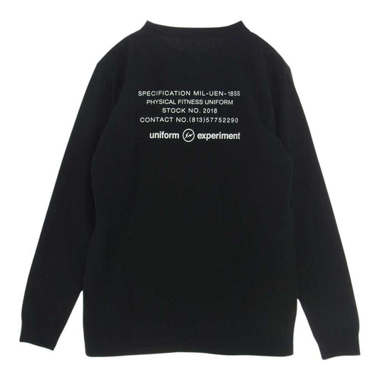 uniform experiment ユニフォームエクスペリメント UE-180070 L/S UEN PHYSICAL FITNESS TEE プリント 長袖 Tシャツ ブラック系 2【中古】