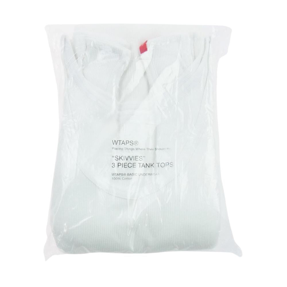 WTAPS ダブルタップス GWDT-UWM02 SKIVVIES TANK ３ PIECE TANK TOPS パック タンクトップ ホワイト Mサイズ ホワイト系 M【新古品】【未使用】【中古】