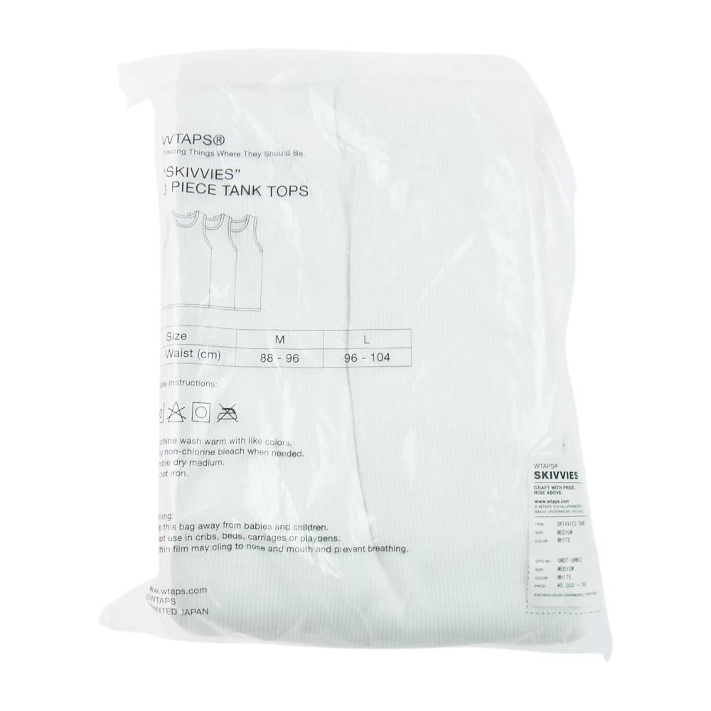 WTAPS ダブルタップス GWDT-UWM02 SKIVVIES TANK ３ PIECE TANK TOPS パック タンクトップ ホワイト Mサイズ ホワイト系 M【新古品】【未使用】【中古】