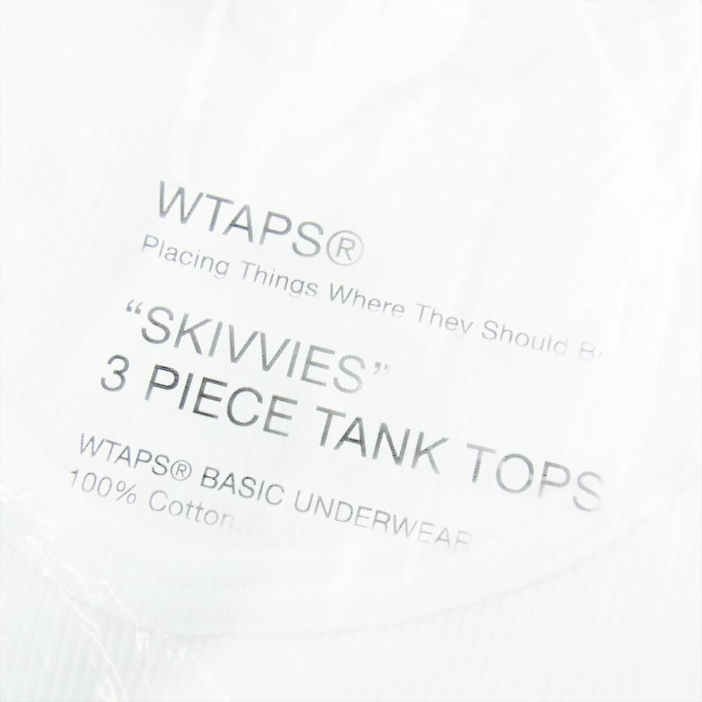 WTAPS ダブルタップス GWDT-UWM02 SKIVVIES TANK ３ PIECE TANK TOPS パック タンクトップ ホワイト Mサイズ ホワイト系 M【新古品】【未使用】【中古】