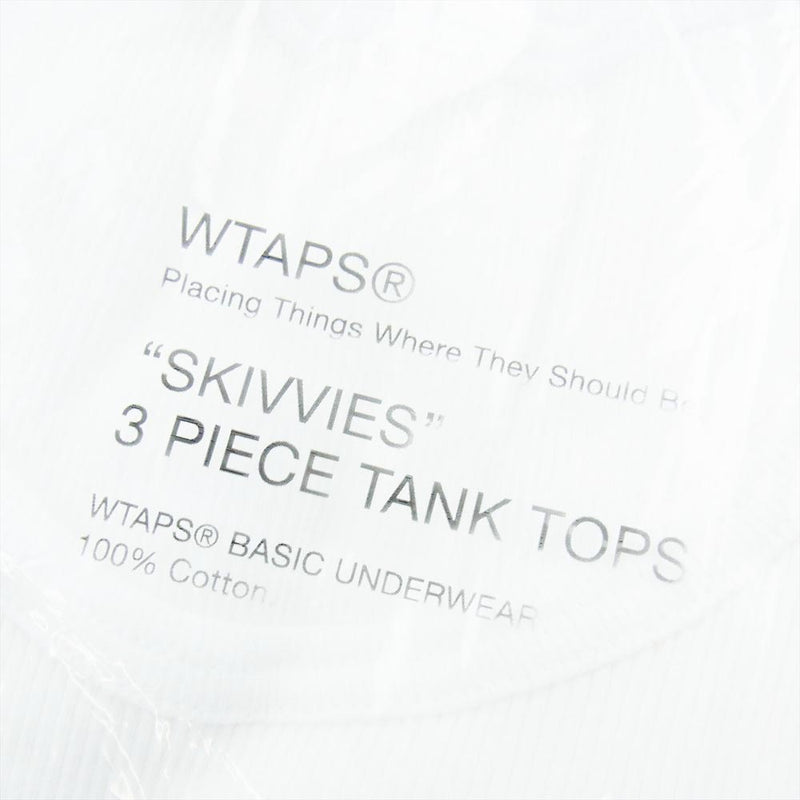 WTAPS ダブルタップス GWDT-UWM02 SKIVVIES TANK ３ PIECE TANK TOPS パック タンクトップ ホワイト  Mサイズ ホワイト系 M【新古品】【未使用】【中古】