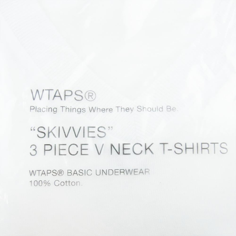 WTAPS ダブルタップス GWDT-UWM07 SKIVVIES TEE ３ PIECE V NECK T-SHIRTS パック Tシャツ Vネック ホワイト Mサイズ ホワイト系 M【新古品】【未使用】【中古】